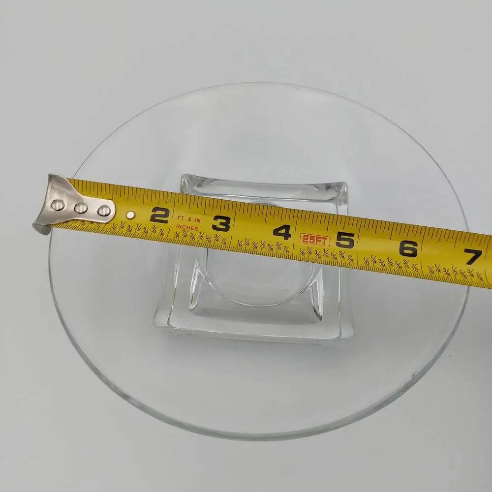 Cambridge Square Clear Glass Saucer Plate 7” Mid Century Footed Dish Chip MCM